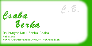 csaba berka business card